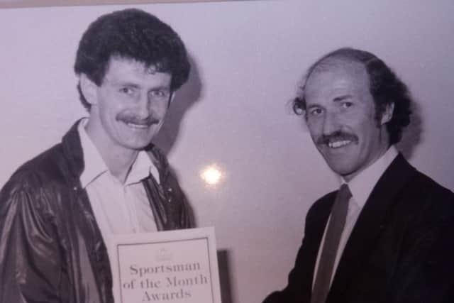 Jim Allott with former Burnley Express sports editor Peter Higgs