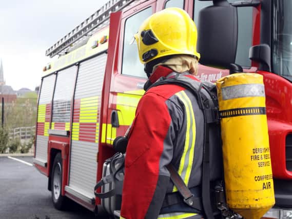Firefighters were called to  a caravan blaze in Burnley yesterday afternoon.