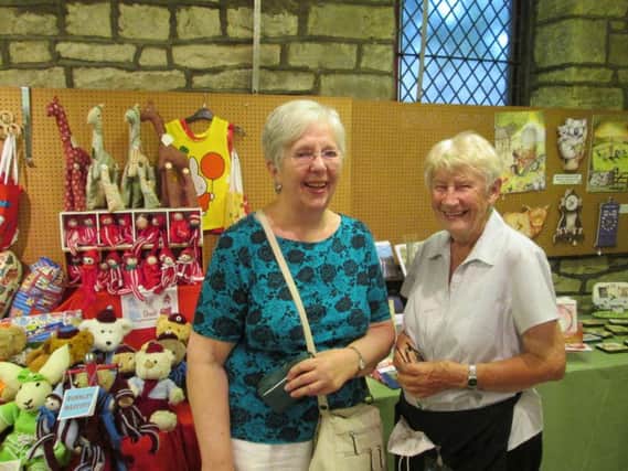 Carol Wharton and Pam Pickles enjoy the 44th Worsthorne Arts and Crafts Fair.