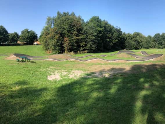The cycle 'pump track' in Calder Park