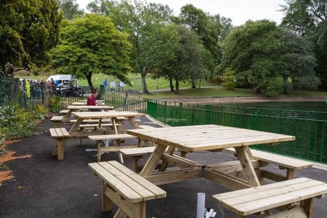 New seating has been installed at the Thompson Park boating lake.