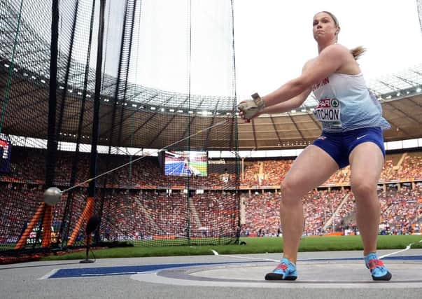 Great Britain's Sophie Hitchon during the women's Hammer Throw Final during day six of the 2018 European Athletics Championships at the Olympic Stadium, Berlin. PRESS ASSOCIATION Photo. Picture date: Sunday August 12, 2018. See PA story ATHLETICS European. Photo credit should read: Martin Rickett/PA Wire. RESTRICTIONS: Editorial use only, no commercial use without prior permission
