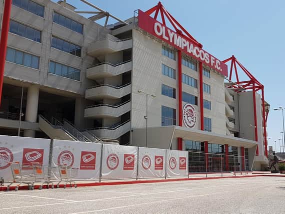 A Burnley fan was left needing treatment after being stabbed outside the Karaiskakis Stadium in Athens.