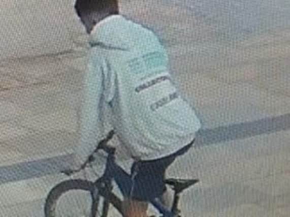 Have you seen this youth who is believed to be responsible for stealing this Mountain bike from outside McDonald's in Burnley town centre.