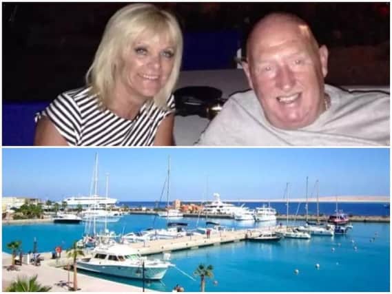 Pictured top, John and Susan Cooper who died in Egypt, pictured bottom, the Egyptian resort of Hurghada where a Burnley couple died this week.