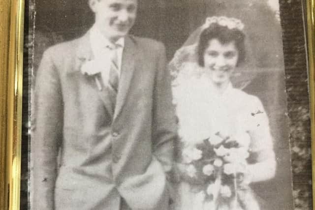 Mick and Bernice Palmer on their wedding day 60 years ago