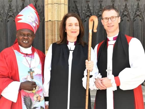 (From left): The Archbishop of York with Bishop Jill and Bishop Philip.