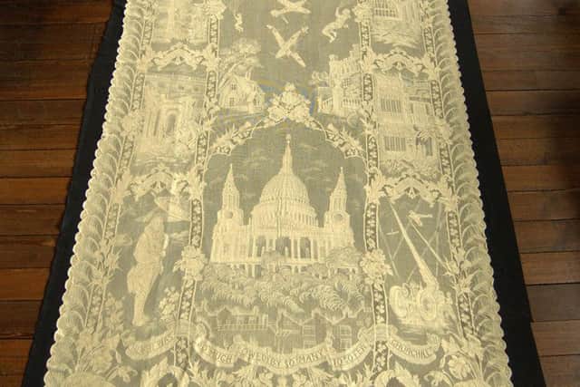A section of the Battle of Britain lace panel, which will be on display at the Gawthorpe exhibition