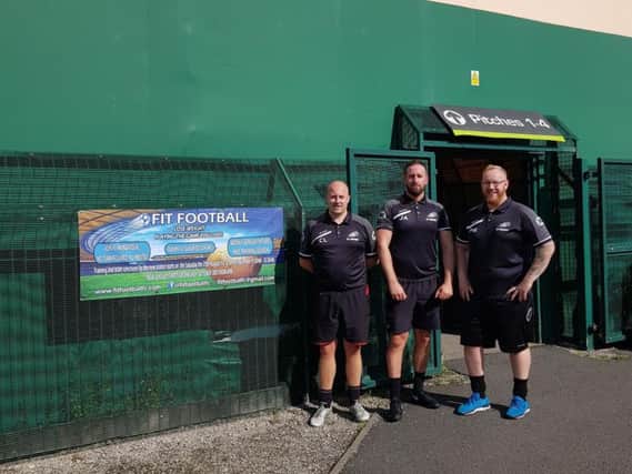 Paul Mountford (right) with fellow Fit Football coaches Craig Latham and Jon Atkinson