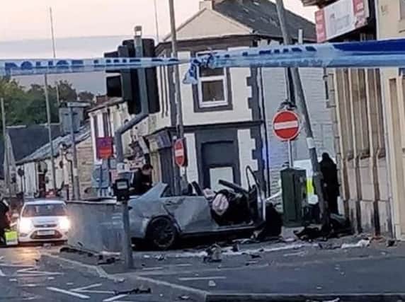 The accident happened early this morning in Colne Road, Burnley.