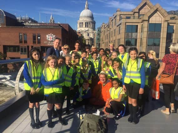 Pupils from St Peter's School enjoying their trip to London