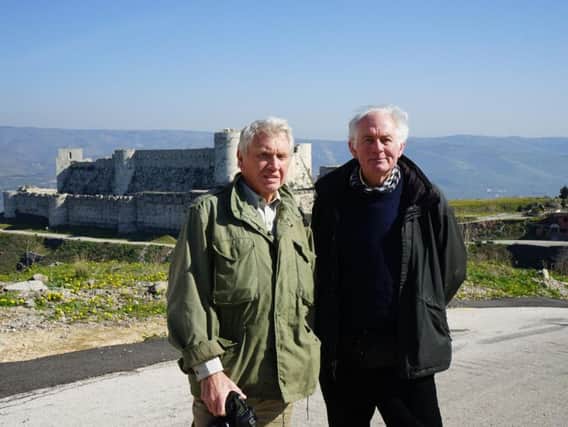 Don McCullin and Dan Cruickshank visiting Palmyra, Syria, to see the destruction left behind by Isis. (s)