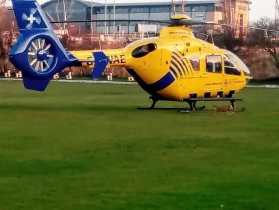 An air ambulance attended the scene