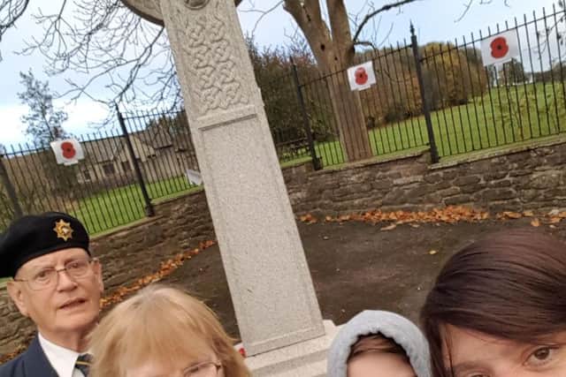 The first "selfie" at Gisburn memorial.