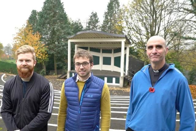 Some of the organisers of this years Carol at the Castle event. From left to right, Chris Meyer, Dave Thornber and the Rev. Andy Froud.