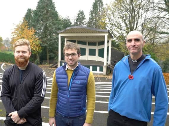 Some of the organisers of this years Carol at the Castle event. From left to right, Chris Meyer, Dave Thornber and the Rev. Andy Froud.