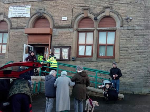 Residents are taking shelter in the community centre in Springfield Road