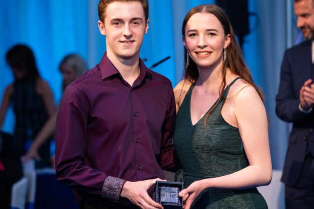 Award winner Jack Webb with Chloe Wilkinson.