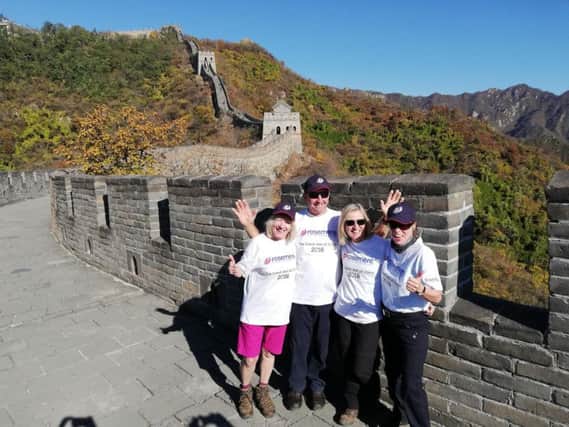 The Ribble Valleys China trekkers from the left, Sue, David, Gillian and Chrissie.