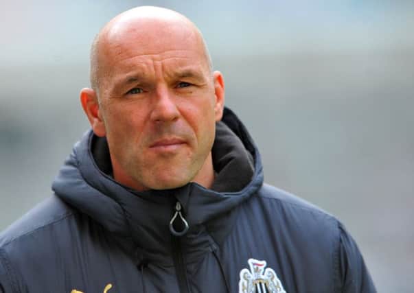 Newcastle United coach Steve Stone during the game against Liverpool. Picture by FRANK REID