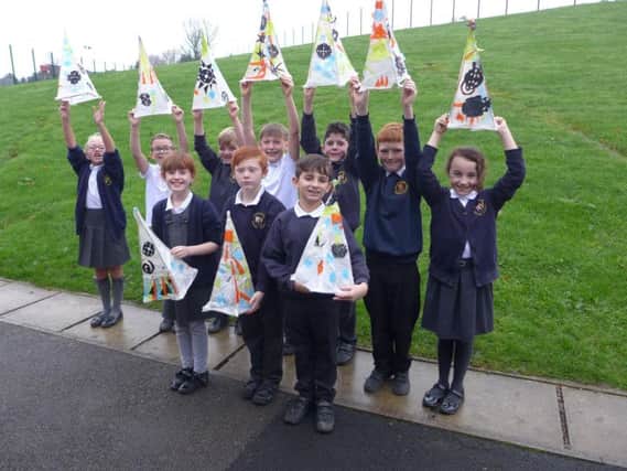 Rosewood Primary pupils with lanterns