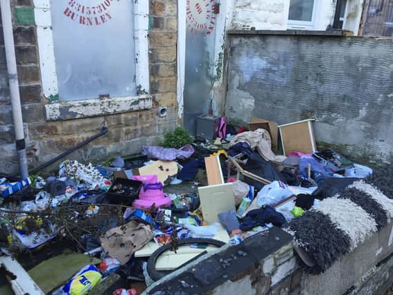An example of fly-tipping in a Burnley back street