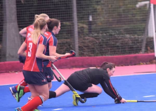 Lisa Crewe goes for goal at Sheffield Hallam
