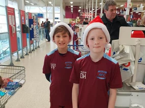 AFC Clarets charity bag pack.