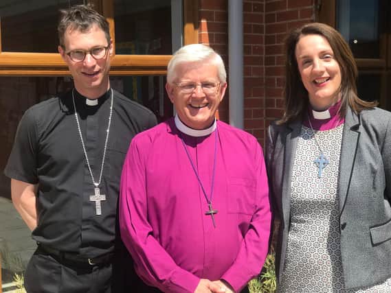 (Left tor right) The Bishop of Burnley, Rt Rev. Philip North, Bishop of Blackburn, Rt Rev. Julian Henderson and Bishop of Lancaster, Rt Rev. Dr Jill Duff.