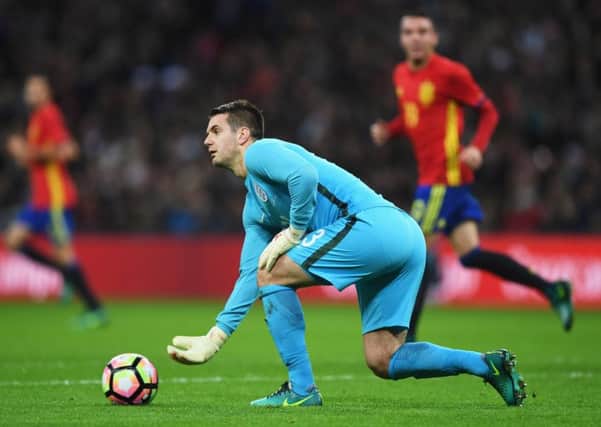 LONDON, ENGLAND - NOVEMBER 15:  Tom Heaton of England in action during the international friendly match between England and Spain at Wembley Stadium on November 15, 2016 in London, England.  (Photo by Shaun Botterill/Getty Images)