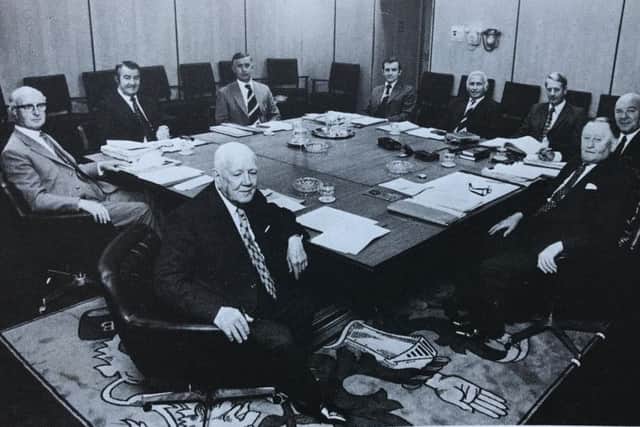 Bob Lord (far right) with the rest of the board at Burnley FC