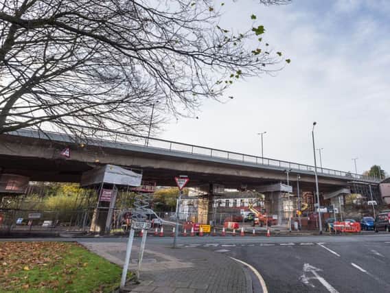 A man is in hospital after falling from Centenary Way in Burnley at around 4-15am today