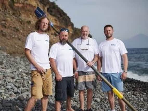 The Atlantic Seamen, AKA Jon Davis, Alex Fawcett, Andy Grant and Andrew Berry, have rowed 3000 miles in storms across the open ocean in aid of The Urology Foundation. (s)