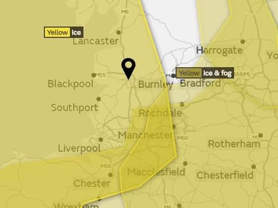 Yellow warnings for ice are in place for later today