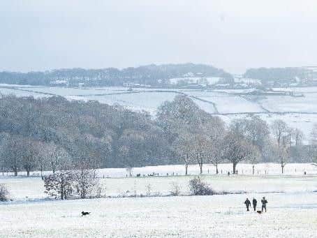 A snow covered Lancashire field