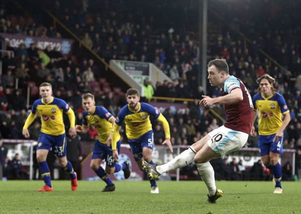 Burnley's Ashley Barnes scores his side's equalising goal from the penalty spot to make the score 1-1

Photographer Rich Linley/CameraSport

The Premier League - Burnley v Southampton - Saturday 2nd February 2019 - Turf Moor - Burnley

World Copyright © 2019 CameraSport. All rights reserved. 43 Linden Ave. Countesthorpe. Leicester. England. LE8 5PG - Tel: +44 (0) 116 277 4147 - admin@camerasport.com - www.camerasport.com