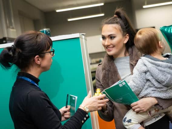 Advice and guidance at the open event for adult learners and those considering studying on a university course at Burnley College.