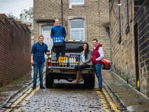 The Modern Milkman founders (from left to right) Simon Mellin, Thomas Shaw, Becky Hilton and Paul White
