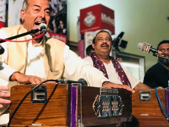 Fareed Ayaz and Abu Muhammad, who are popular for performing Qawwali Sufi music. (s)