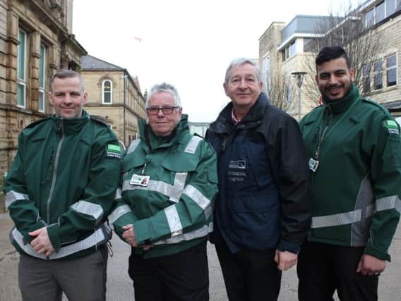District Enforcement officers in Pendle with Warren Hodgson, National Operations Manager for District Enforcement (left) and David Alexander from Pendle Council (second from right).