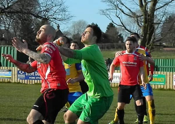 Joint Padiham boss Adam Morning in action during his playing days for Colne FC