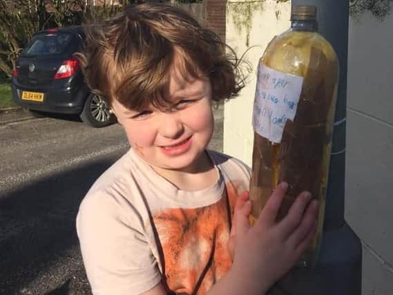 Alice Barnett (six) has been praised for coming up with an eco friendly way to keep the streets of her hometown clean and free from dog mess.