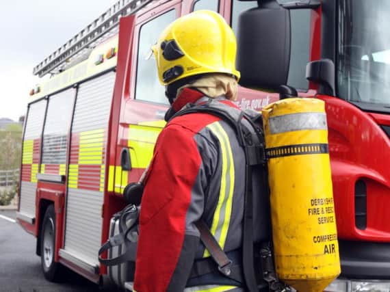 Two firefighters with breathing apparatus extinguished the blaze