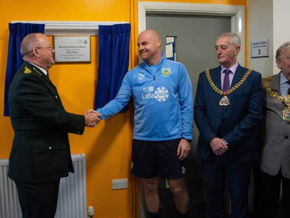 Burnley manager Sean Dyche opens the new Burnley Ambulance Station