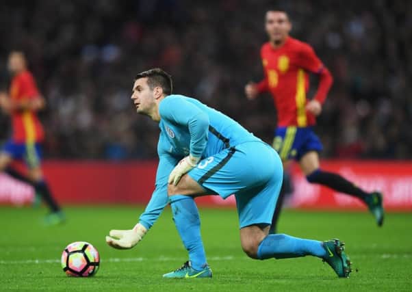 LONDON, ENGLAND - NOVEMBER 15:  Tom Heaton of England in action during the international friendly match between England and Spain at Wembley Stadium on November 15, 2016 in London, England.  (Photo by Shaun Botterill/Getty Images)