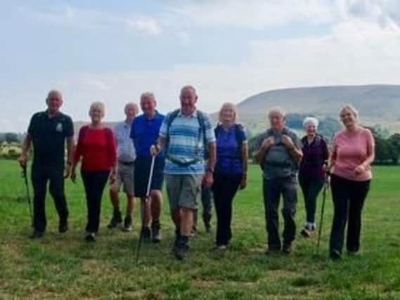Roger Sagar leading the way with fellow Clitheroe Ramblers