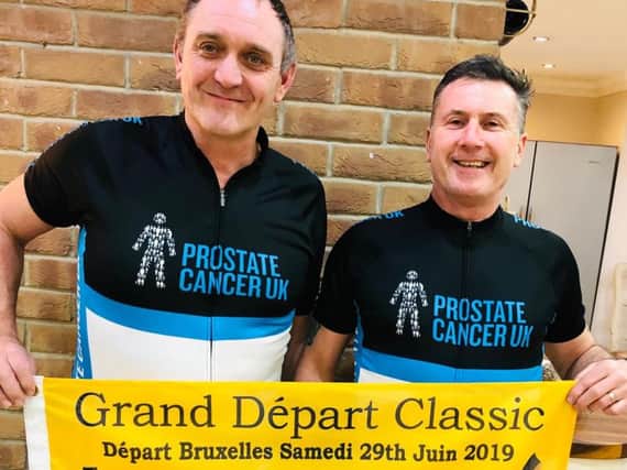 Rik Clough (right) and Nick Emmott are ready for the challenge of a lifetime to take part in the first stage of the Tour de France for Prostate Cancer UK.