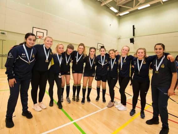 The successful handball team from Burnley's Blessed Trinity RC College who will represent Lancashire in the North West Handball finals.