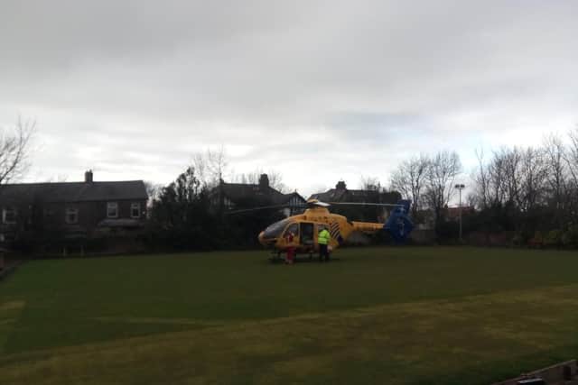 Air Ambulance touched down at Ighten Mount Bowling Green