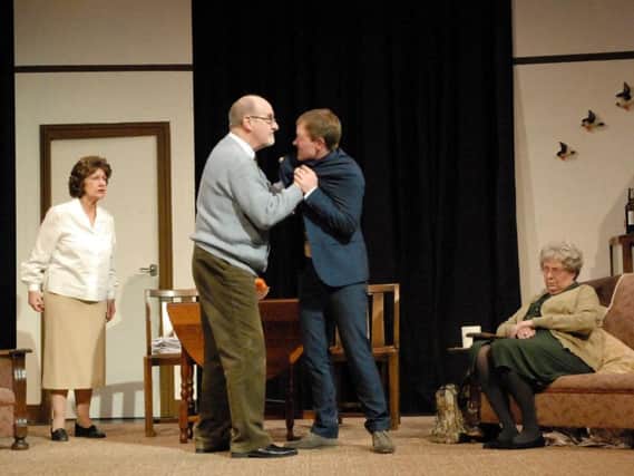 Anne Chadwick, David Kendrick, JonathanPye and Marilyn Crowther in Billy Liar at The ACE Centre, Nelson, taken by Colin Antill Photography. (s)